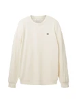 TOM TAILOR Sweatshirt Beige/Khaki/Weiß/Creme/Orange