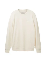 TOM TAILOR Sweatshirt Beige/Khaki/Weiß/Creme/Orange