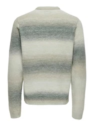 ONLY & SONS Strickpullover ONSTIMBER REG 5 SPRAY CREW KNIT basaltgrau / greige / dunkelgrn