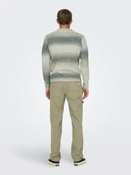 ONLY & SONS Strickpullover ONSTIMBER REG 5 SPRAY CREW KNIT basaltgrau / greige / dunkelgrn