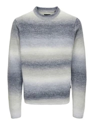 ONLY & SONS Strickpullover ONSTIMBER REG 5 SPRAY CREW KNIT Grau (8089)