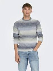 ONLY & SONS Strickpullover ONSTIMBER REG 5 SPRAY CREW KNIT Grau (8089)