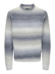 ONLY & SONS Strickpullover ONSTIMBER REG 5 SPRAY CREW KNIT Grau (8089)