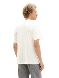 TOM TAILOR T-Shirt Weiß/Khaki/Creme