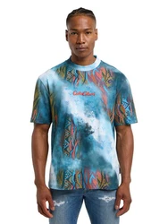 CARLO COLUCCI T-Shirt D'Inezo Schwarz/Blau/Hellblau/Türkis