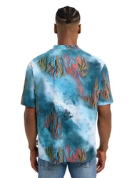 CARLO COLUCCI T-Shirt D'Inezo Schwarz/Blau/Hellblau/Türkis