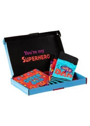 Socken Geschenkbox Super-Dad oder Best Dad (3er Pack) verschiedenfarbige Designs, perfekt zum Vatertag oder Geburtstag