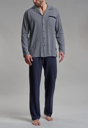 GTZBURG Pyjama Schlafanzug blau