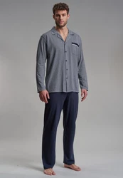 GTZBURG Pyjama Schlafanzug blau