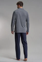 GTZBURG Pyjama Schlafanzug blau