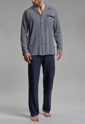 GTZBURG Pyjama Schlafanzug blau