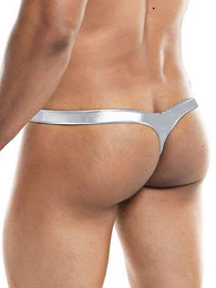 String C4M Pouch Enhancing Thong Underwear SilverSkai M