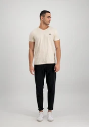 Alpha Industries T-Shirt Basic V-Neck Small Logo Beige/Khaki/Braun