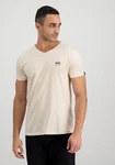 Alpha Industries T-Shirt Basic V-Neck Small Logo Beige/Khaki/Braun