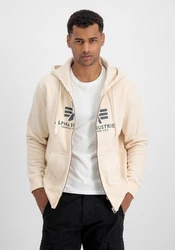 ALPHA INDUSTRIES Sweatjacke Beige/Khaki/Braun