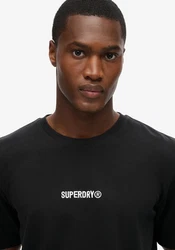 Superdry Rundhalsshirt MICRO LOGO GRAPHIC LOOSE TEE schwarz