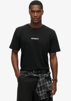 Superdry Rundhalsshirt MICRO LOGO GRAPHIC LOOSE TEE schwarz Superdry Rundhalsshirt MICRO LOGO GRAPHIC LOOSE TEE schwarz