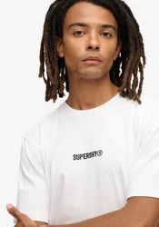 Superdry Rundhalsshirt MICRO LOGO GRAPHIC LOOSE TEE Weiß/Creme