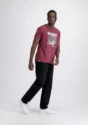 Alpha Industries T-Shirt Dark Side Dunkelrot/Rot/Lila