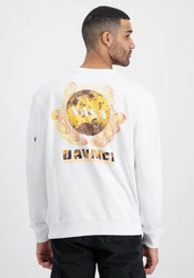 Alpha Industries Sweatshirt NASA Davinci Sweater Weiß/Rot