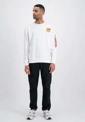 Alpha Industries Sweatshirt NASA Davinci Sweater Weiß/Rot