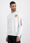 Alpha Industries Sweatshirt NASA Davinci Sweater Weiß/Rot