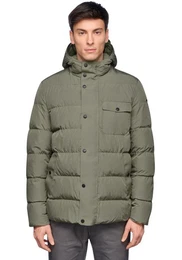 Steppjacke PIEVE mit verdecktem Reiverschluss & Druckern, Kapuze mit Schirm, 4 Taschen