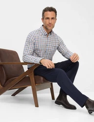 EUREX by BRAX 5-Pocket Hose Style LUKE Dunkelblau/Hellblau/Braun