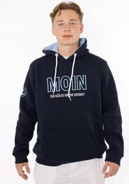 Hoodie Moin Herren mit gesticktem Schriftzug und Ankermotiv am rmel