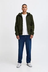 Blend Fleecejacke Sweatjacke Dunkelgrün