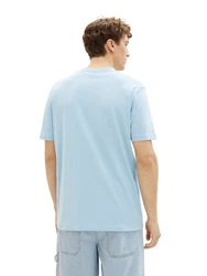 TOM TAILOR DENIM T-Shirt mit Logo-Print Hellblau/Blau