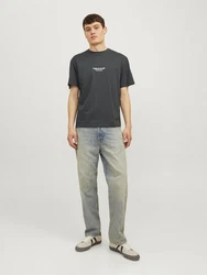 Jack & Jones T-Shirt JORVESTERBRO TEE SS CREW NECK NOOS anthrazit/wei