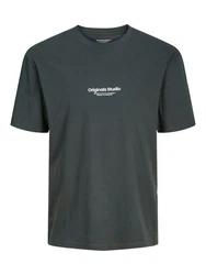 Jack & Jones T-Shirt JORVESTERBRO TEE SS CREW NECK NOOS anthrazit/wei