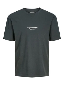 Jack & Jones T-Shirt JORVESTERBRO TEE SS CREW NECK NOOS anthrazit/wei