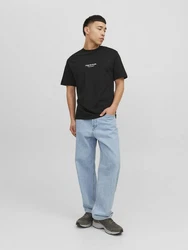 Jack & Jones T-Shirt JORVESTERBRO TEE SS CREW NECK NOOS schwarz/weiß