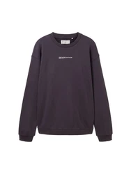 TOM TAILOR Denim Sweatshirt Dunkelblau/Lila/Dunkelgrau