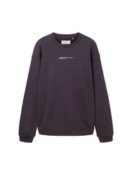 TOM TAILOR Denim Sweatshirt Dunkelblau/Lila/Dunkelgrau