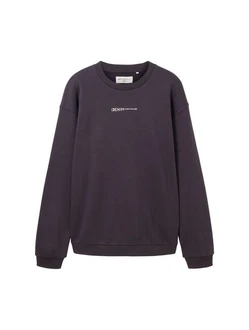 TOM TAILOR Denim Sweatshirt Dunkelblau/Lila/Dunkelgrau