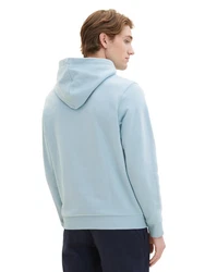 TOM TAILOR Sweatshirt Hoodie mit Label-Print Hoodie Blau/Hellblau