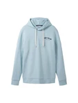 TOM TAILOR Sweatshirt Hoodie mit Label-Print Hoodie Blau/Hellblau