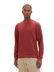 TOM TAILOR Sweatshirt QUILTED SWEAT Rot/Dunkelrot/Braun