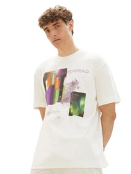 TOM TAILOR T-Shirt Weiß/Beige/Mischfarben