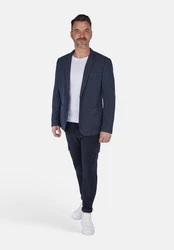 Calamar Sakko Waffle Piquee Dunkelblau/Hellblau/Grau