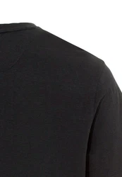 camel active T-Shirt Henley Schwarz/Dunkelgrau/Beige
