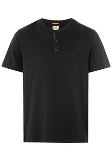 camel active T-Shirt Henley Schwarz/Dunkelgrau/Beige