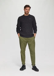s.Oliver Strickpullover mit Crew Neck Rippblende Dunkelgrau/Grau/Dunkelblau/Schwarz