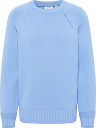 CARLO COLUCCI Rundhalspullover Divina Hellblau/Blau