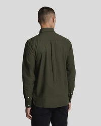 Lyle & Scott Langarmhemd Dunkelgrün/Grün/Khaki