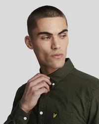 Lyle & Scott Langarmhemd Dunkelgrün/Grün/Khaki