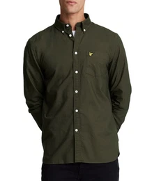 Langarmhemd Herren, 100% Baumwolle, Mit Button Down Kragen